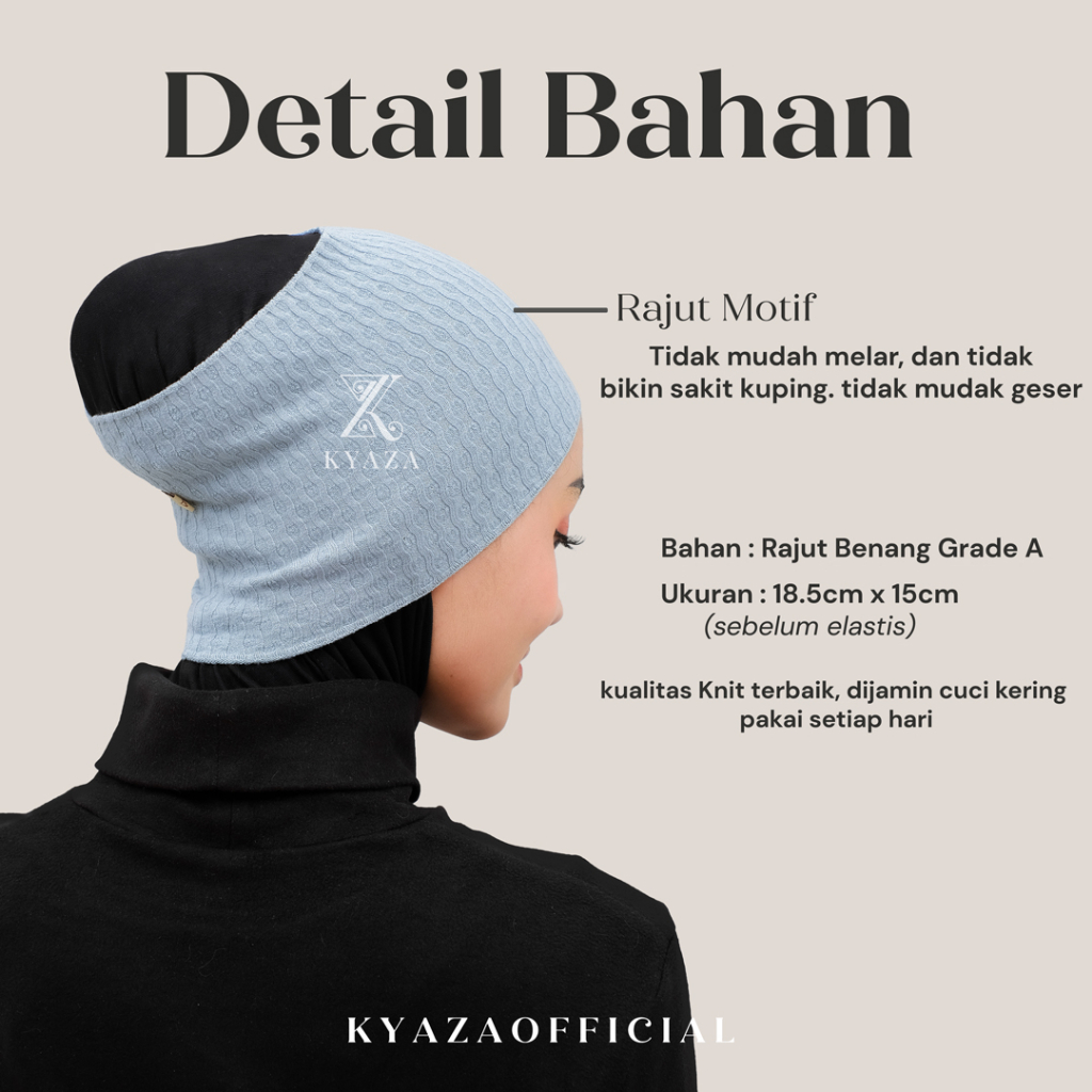 Inner Rajut Motif Premium Knit Bandana, Ciput Rajut, Inner Rajut, Daleman Hijab