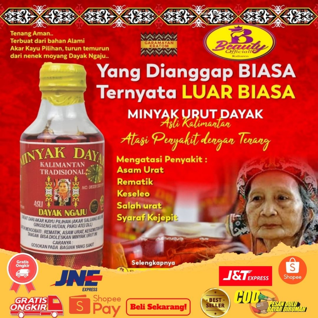 Minyak Dayak Asli Kalimantan Original 160ML ORI AKAR BAJAKAH