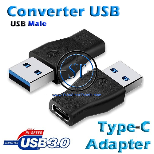 Converter USB Type C Female to USB 3.0 Male Adapter High Quality Konverter Sambungan Data 3.1 Type-C Female to USB