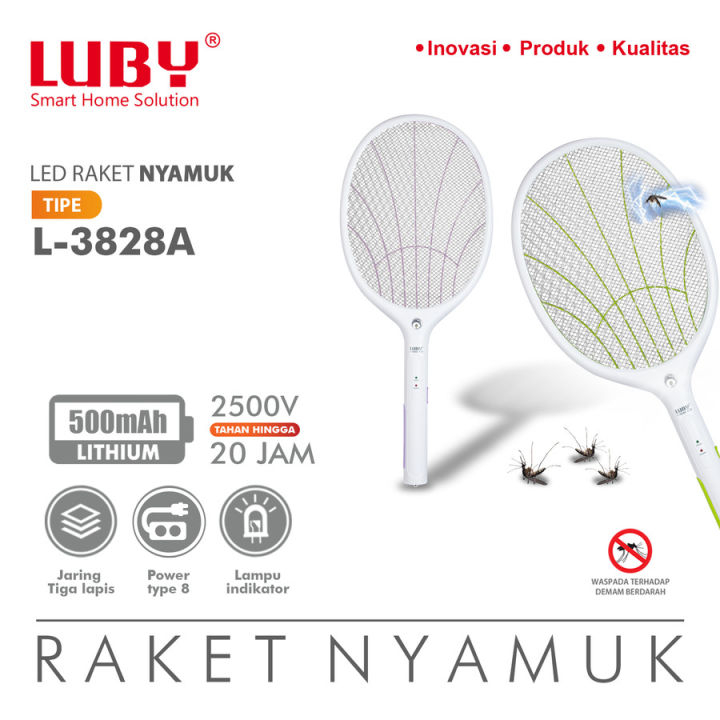 LED RAKET NYAMUK ELECTRIK LUBY~PEMBASMI NYAMUK RECHARGEABLE