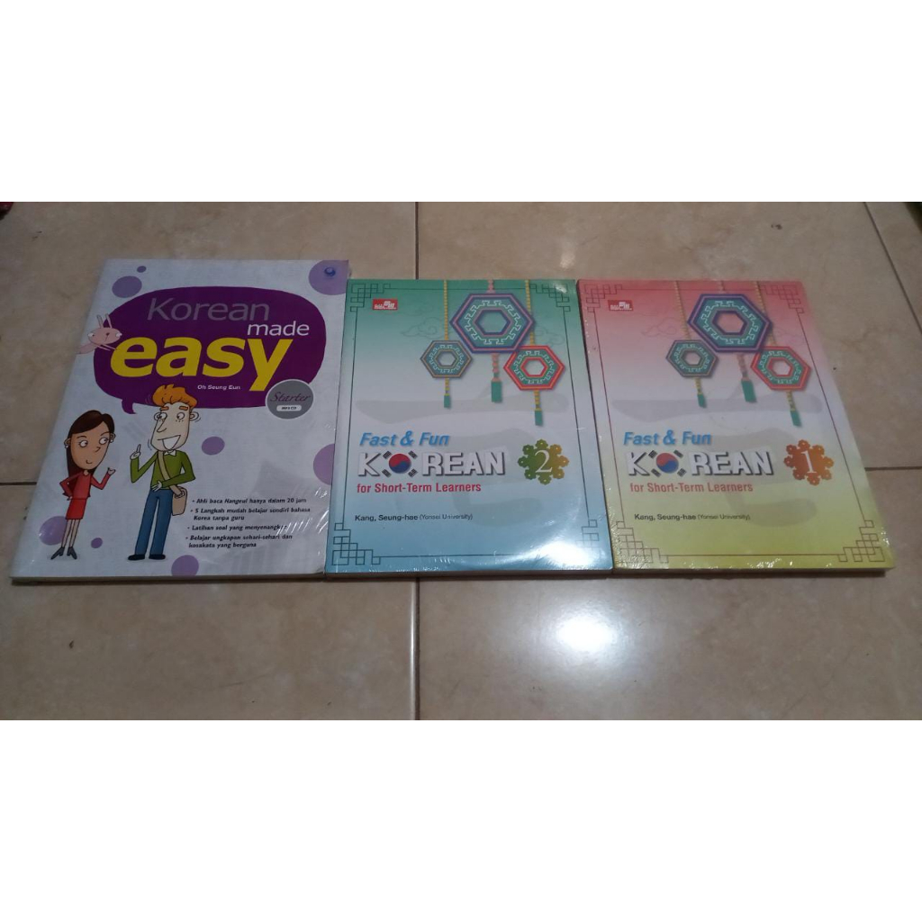 Buku Belajar bahasa korea murah Fast & Fun Korean for Short-Term Learners Level 1 / Level 2 dan Kore