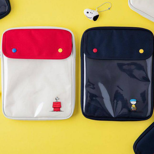 Sleeve Pillow Pouch Sarung Tas Jinjing PVC Bag Soft Case IPad Tablet Macbook Air Pro M1 M2 Laptop Asus Acer Lenovo HP Huawei Samsung Galaxy Tab A8 s6 s7 s8 10.9 11 12 13 13.3 14 15 inch Motif Gambar Kartun Snoopy Warna Biru Navy Putih Cute Murah