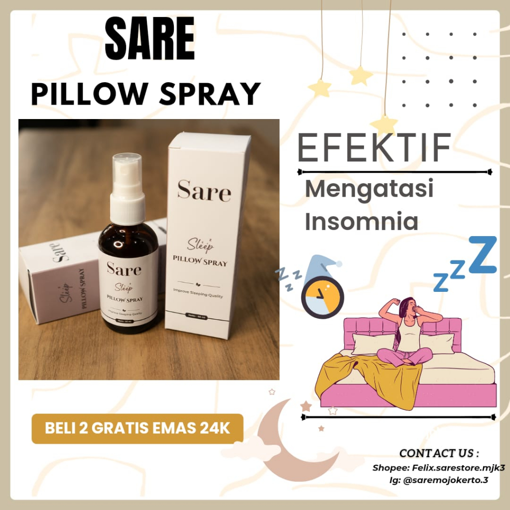 Sare Pillow Spray efektif atasi insomnia| Obat Insomnia Sulit Tidur | Obat Insomnia Kemenkes | Obat 
