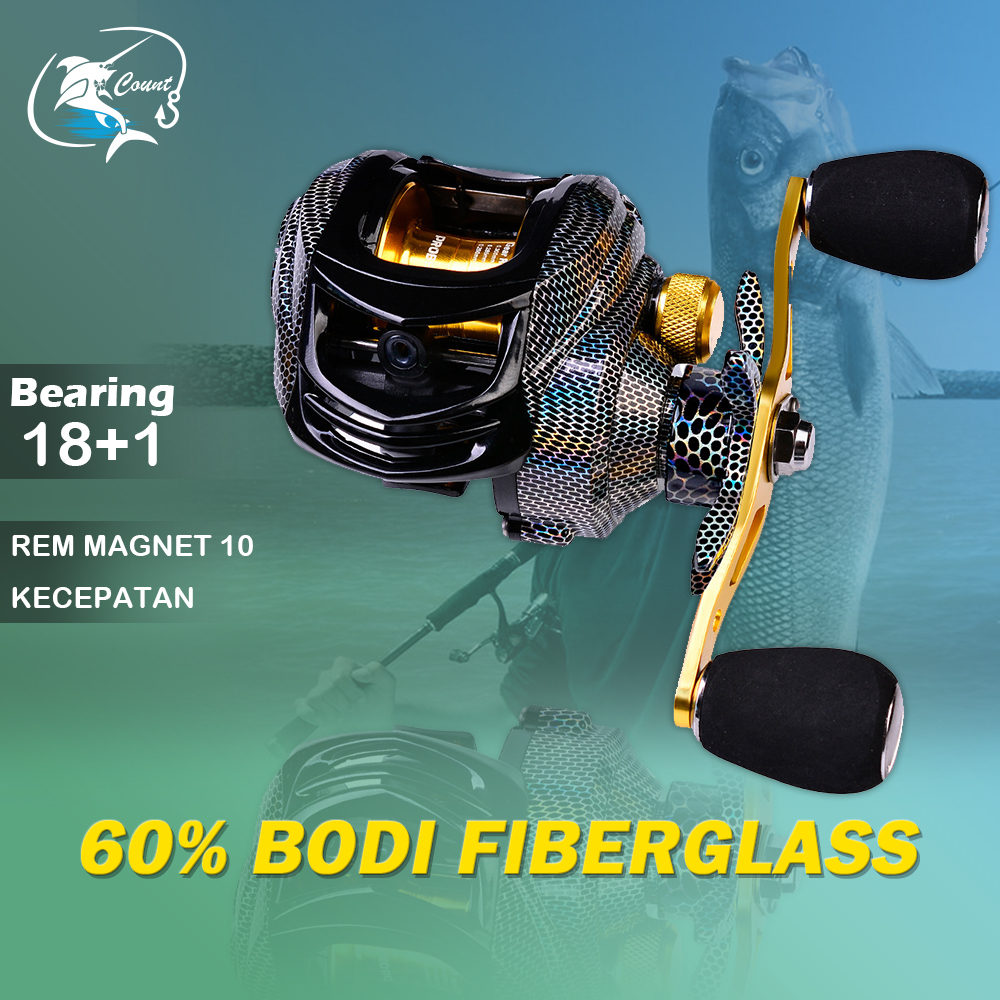 Reel Baitcasting Pancing / DW Series Baitcasting Reel / Reel Pancing Murah 7.2:1 / Handle kanan / Ki