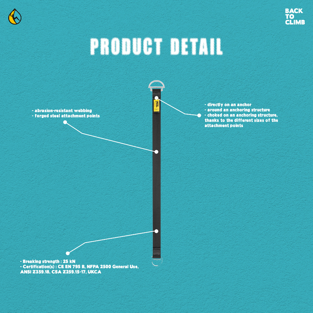 Petzl CONNEXION FIXE Anchor Strap for Working at Height