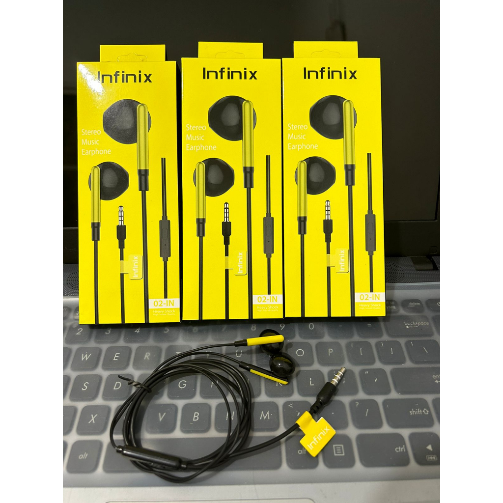 Handsfree Headset infinix 02-IN Earphone Stereo Handset Handsfree Earphone J-08