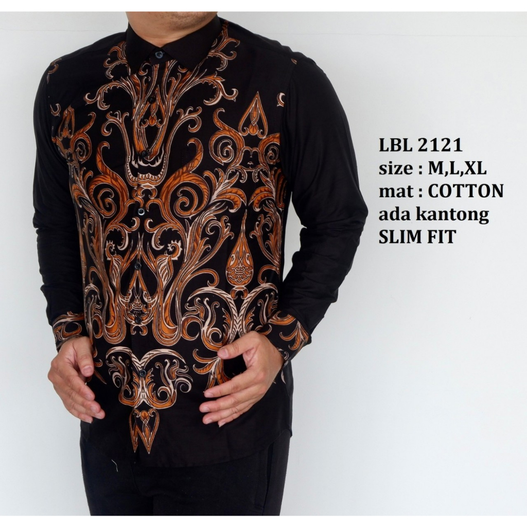 KEMEJA BATIK PRIA SLIM FIT BAJU BATIK PRIA SLIM FIT PREMIUM LBL2121