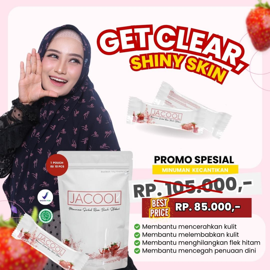 Jacool Minuman Collagen Beauty Drink Colagen Terbaik BPOM Kolagen Suplemen Kecantikan Pemutih Kulit 