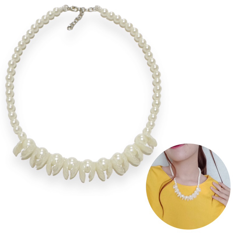 Caspia Shell Pearl Necklace Kalung Mutiara Kerang Kelopak