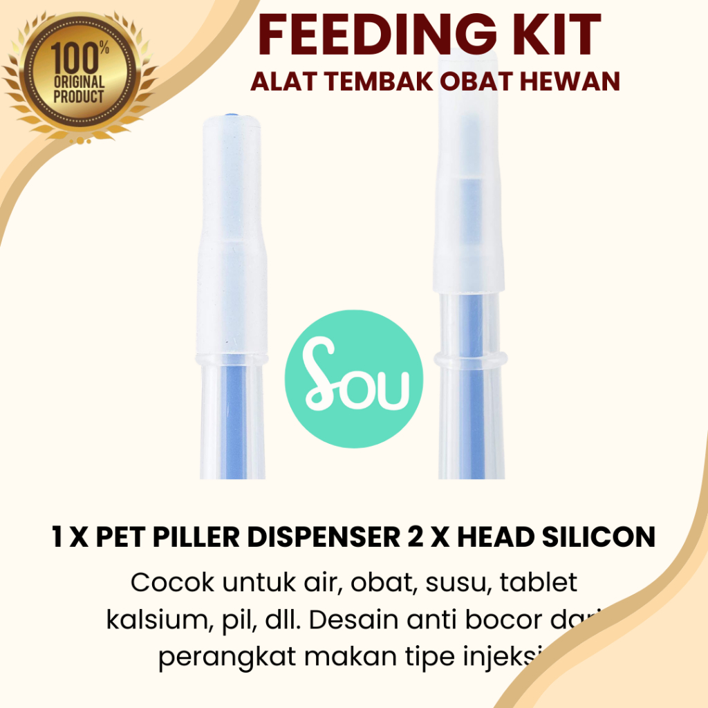 FEEDING KIT PELONTAR ALAT BANTU MINUM ANJING KUCING HEWAN PELIHARAAN