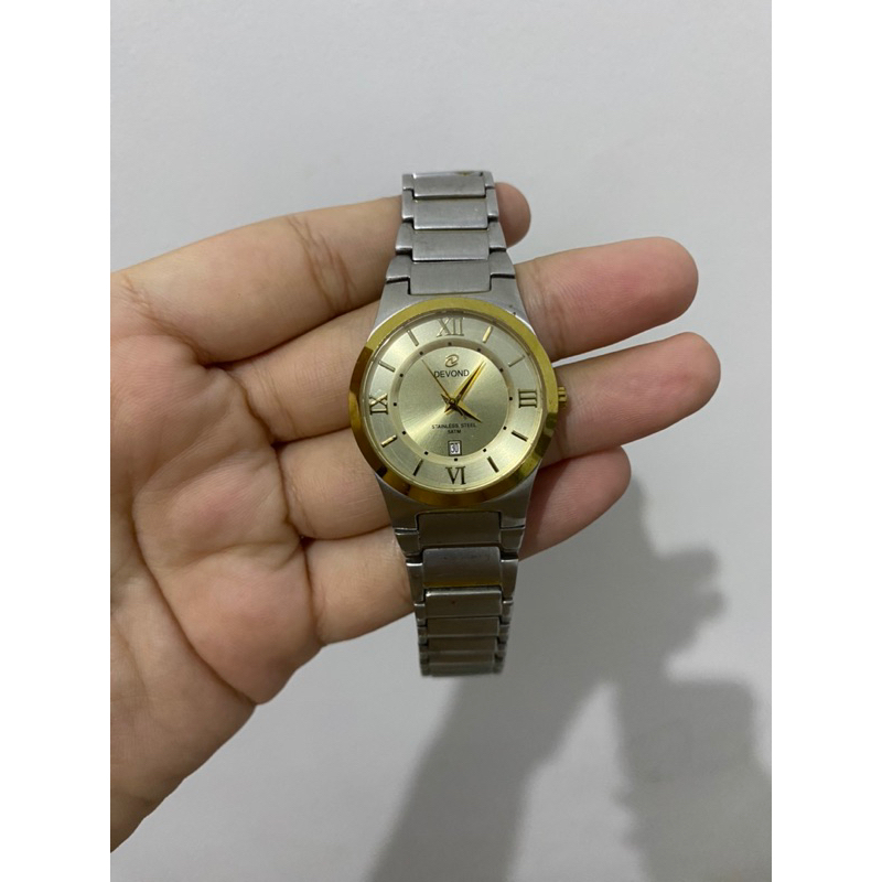 Jam tangan wanita DEVOND SILVER GOLD - PRELOVED