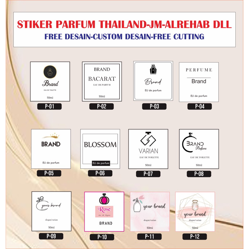 

STIKER PARFUM THAILAND-FREE DESAIN-CUSTOM STIKER-STIKER MURAH