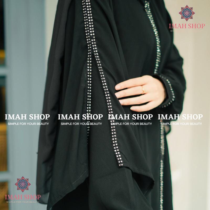 NEW EXCLUSIVE ABAYA TURKEY KAFTAN DUBAI OUTHER SAUDI 2IN1 MATA Swarovski ORI #abayaturkey #kaftan #abaya #abayablink kaames  812