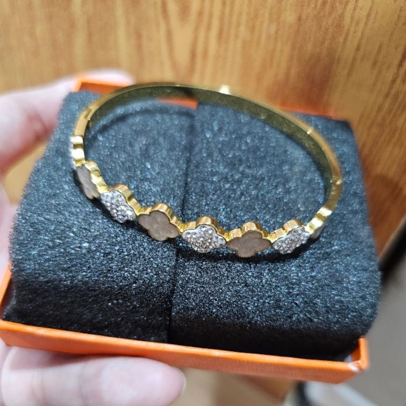 Gelang Titanium asli motif elv Premium Quality Branded Band Stainless steel Rantai anti karat anti alergi 717