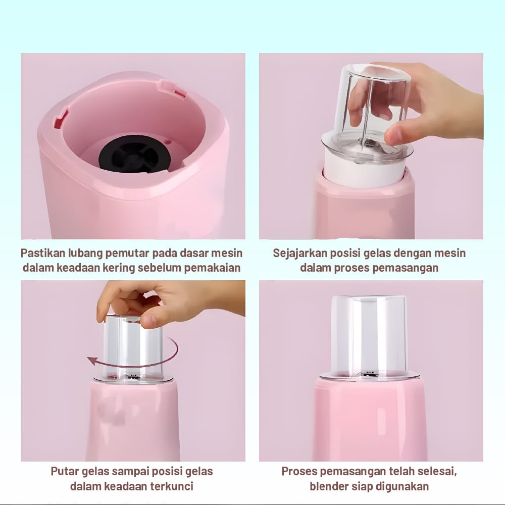 PROMO Blender Tabung Kaca 2in1 Blender Buah Sayur Bumbu - Mesin Penggiling Serbaguna -TERMURAH