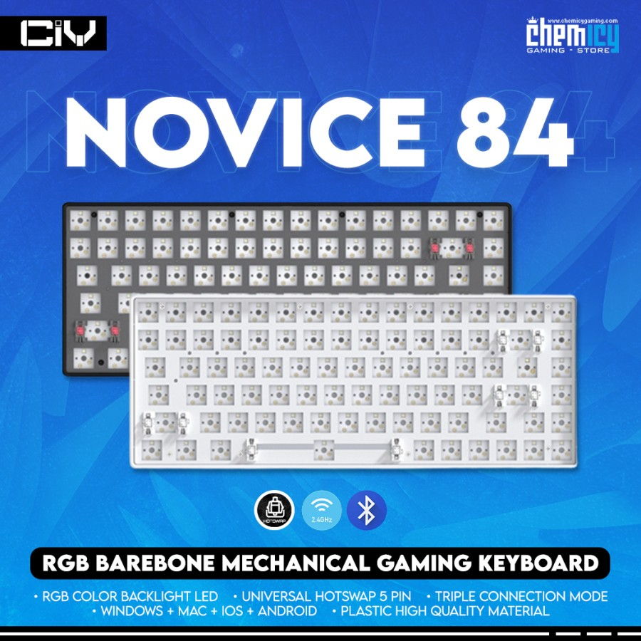 CIY NOVICE84 / NOVICE 84 Triple Connection Barebone Keyboard Kit