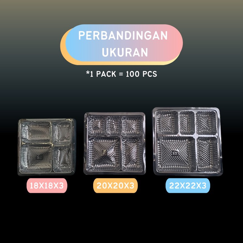 Xaviertaran (100Pcs) Mika Nasi Kotak 18X18 Cm Sekat 4 / Mika Dus Nasi (R8) Ukuran 18X18 Cm