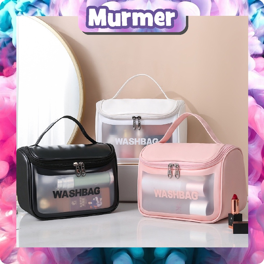 MurmerOfficial Tas Washbag Transparan Besar / Tas Kosmetik Transparan / Pouch WashBag / Organizer Bag R902