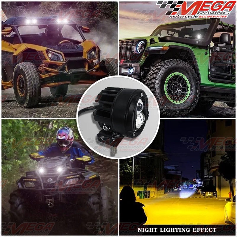 LAMPU SOROT MINI 2 LED LASER GUN D2 - FOGLAMP LASER GUN LAMPU TEMBAK JAUH DEKAT WARNA CAHAYA KUNING | LAMPU KABUT | LAMPU SENJA UNIVERSAL MOTOR MOBIL LAMP GUN SUPER TERANG HIGH LOW BEM LESER GUN PUTIH HI LO PREMIUM LAMPU BULAT KOTAK OVAL SUPER LED 3D