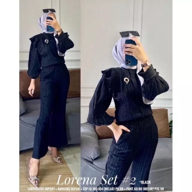 ONE SET WANITA TERBARU - LORENA SET - ONE SET LORENA - SETELAN LADY CRUSH CRINGKEL - SETELAN WANITA TERBARU - ONE SET WANITA TERBARU - SETELAN LORENA LADY CRUSH