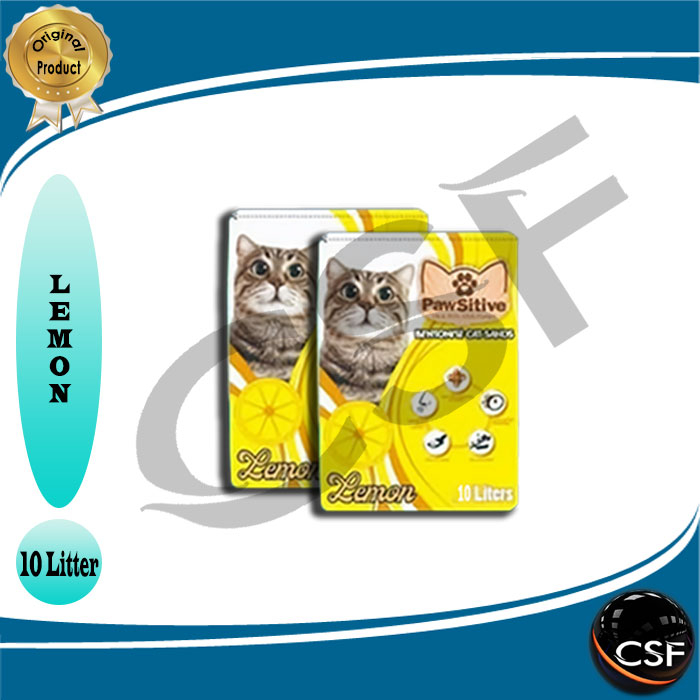 Pasir kucing gumpal dan wangi PAWSITIVE 10L ( GRAB GOSEND )