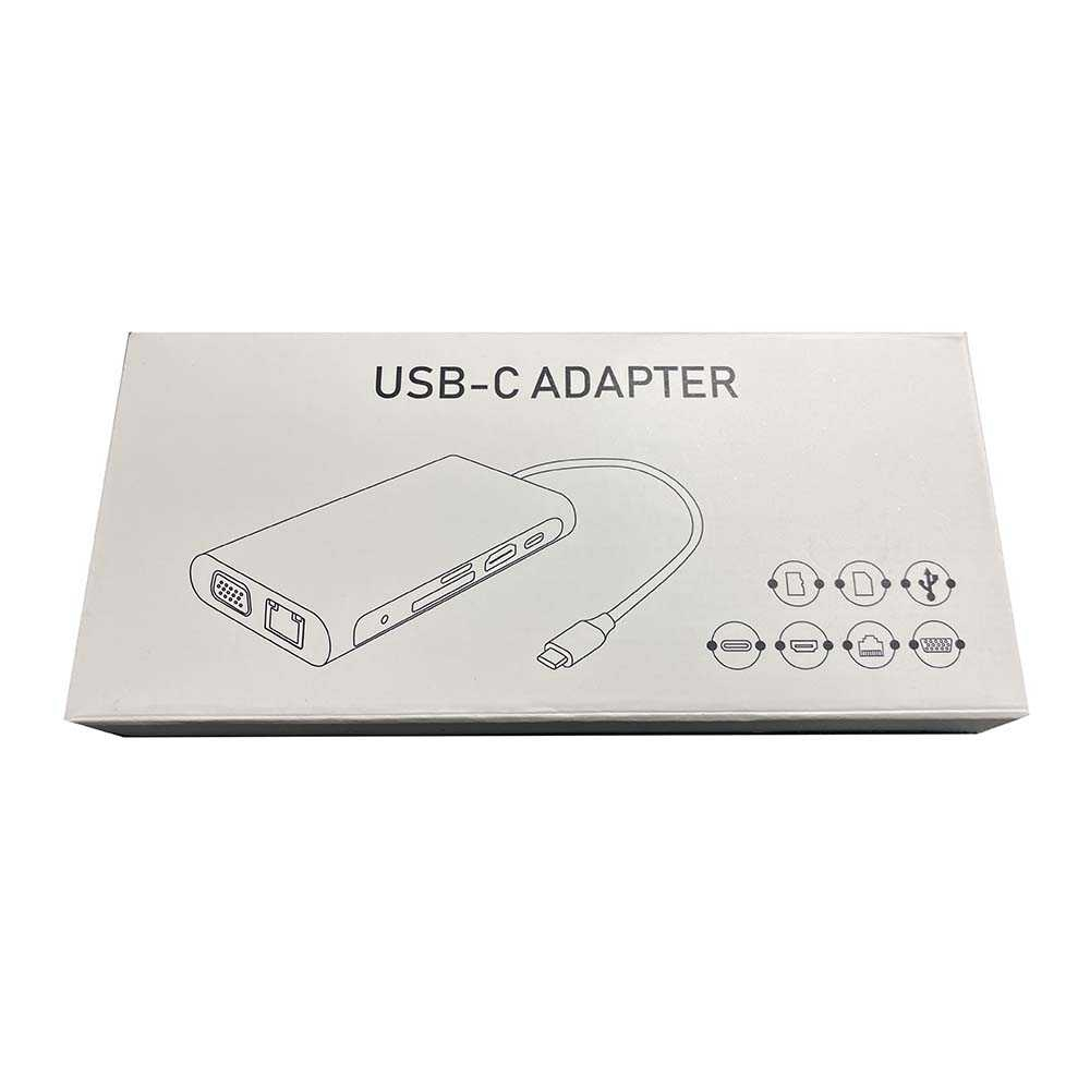 EASYIDEA USB Type C Hub 10in1 HDMI+VGA+USB 3.0+RJ45+Card Reader - VD76