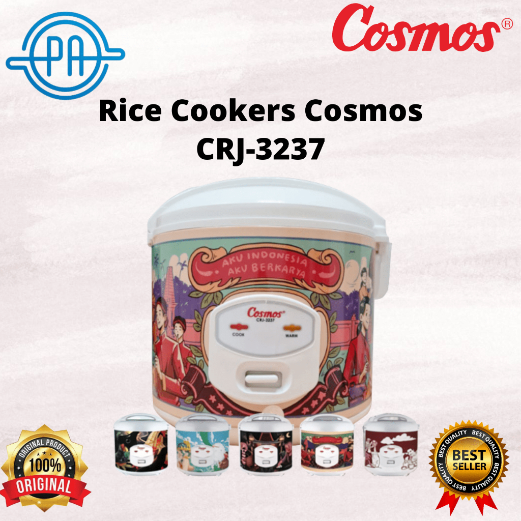 COSMOS Rice Cooker 2 Liter Anti Lengket CRJ 3237 / Magic Com - Garansi