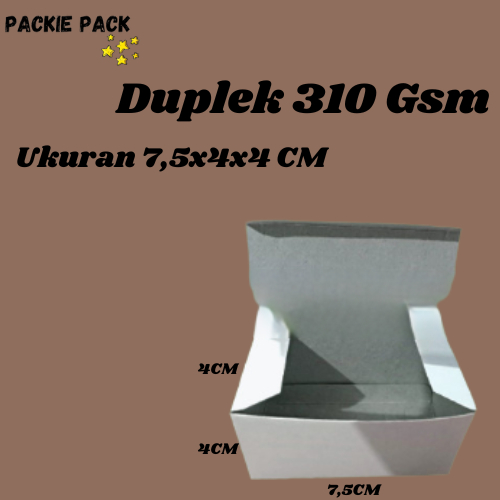 

Kardus Packaging/Karton Duplex 310 gram uk. 7,5x4x4cm Polos (Pembelian min 25pcs)