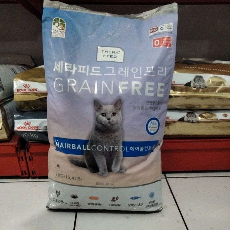 Catsrang Therafeed Hairball Control 7kg dry food / Makanan kucing Grain free Therafeed Hairball Control