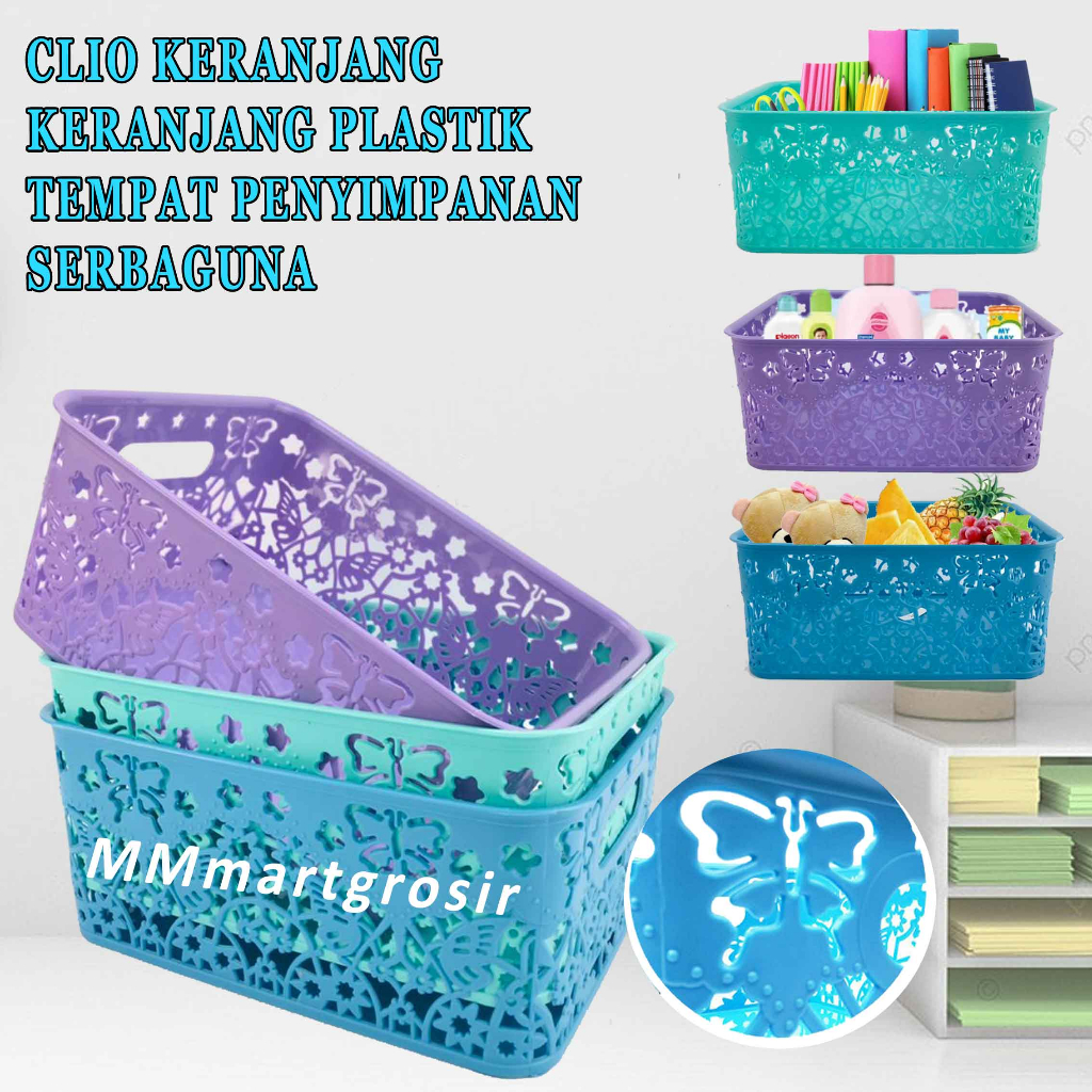 Clio Keranjang / Keranjang Plastik Serbaguna / Keranjang Penyimpanan / 8340