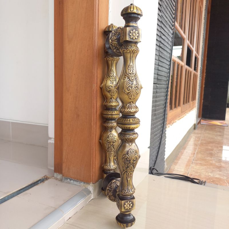 handel tarikan pintu rumah 50 cm kuningan motif barongsai antik
