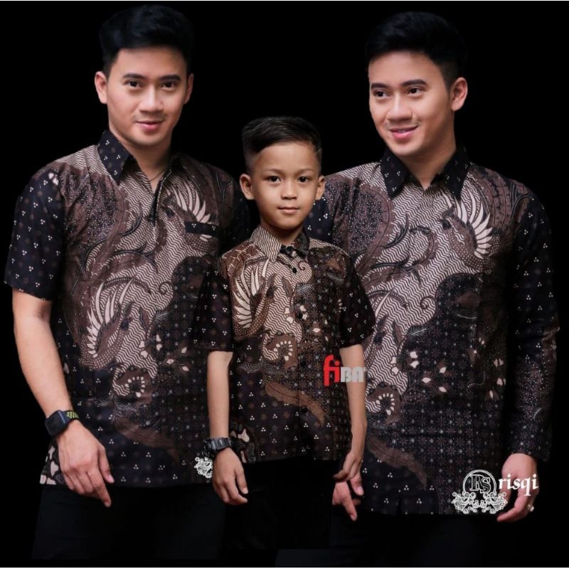 TERBARU Couple sweet | Batik Kawung Biru | couple batik ayah dan Batik anak cowok BATIK Hitam Cucak Rowo Batik Terbaru Batik 2023p