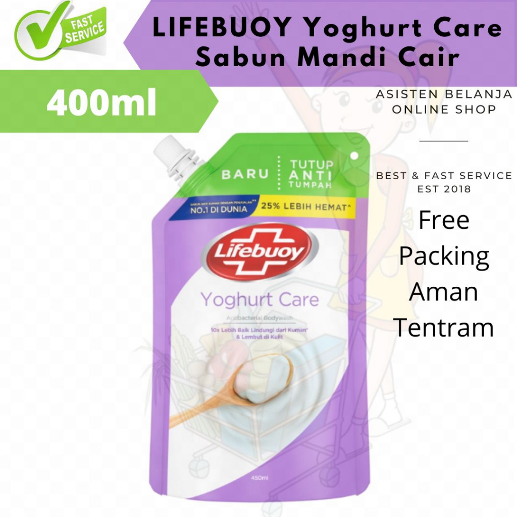 LIFEBUOY Yoghurt Care 400ml Antibacterial Body Wash Bodywash Yogurt 400 ml