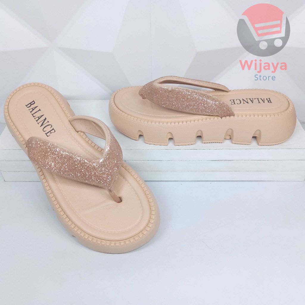 Sandal BALANCE 8386 Wedges Jepit Wanita Sendal Motif Blink Import Cewek Perempuan 0518