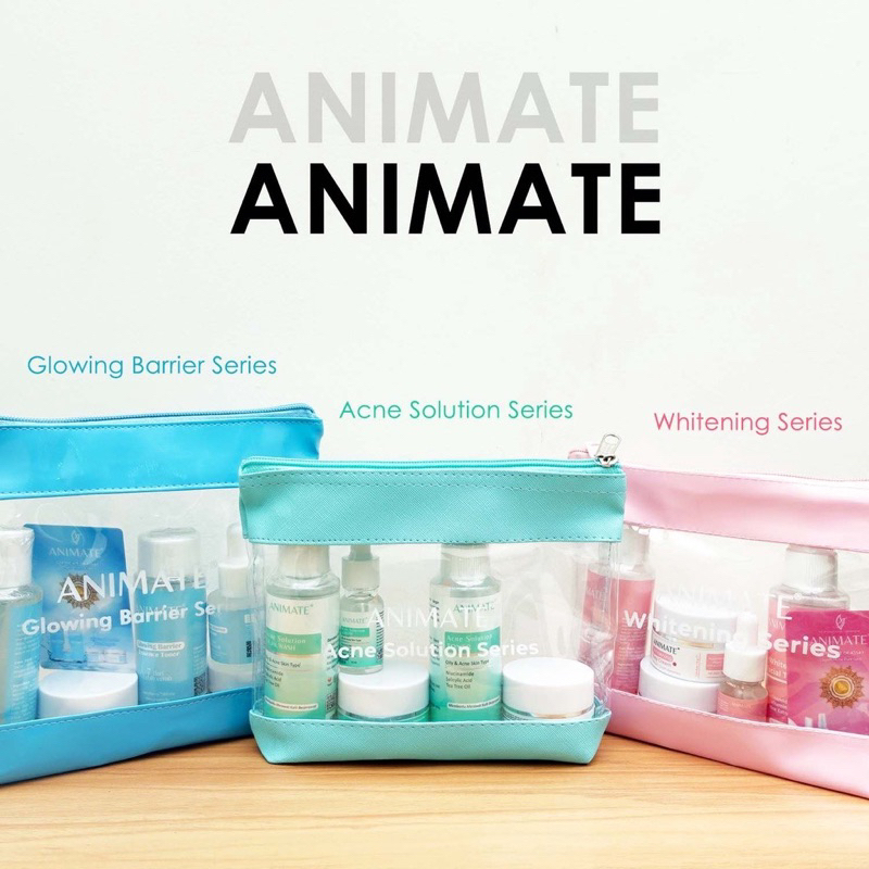 Paket Animate Skincare Cream Pemutih Wajah Paket Acne Solution Animate Whitening Paket Skincare BPOM