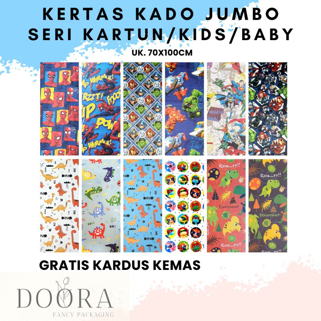 

Kertas Kado Wrapping Paper Premium ukuran Jumbo Seri Kids