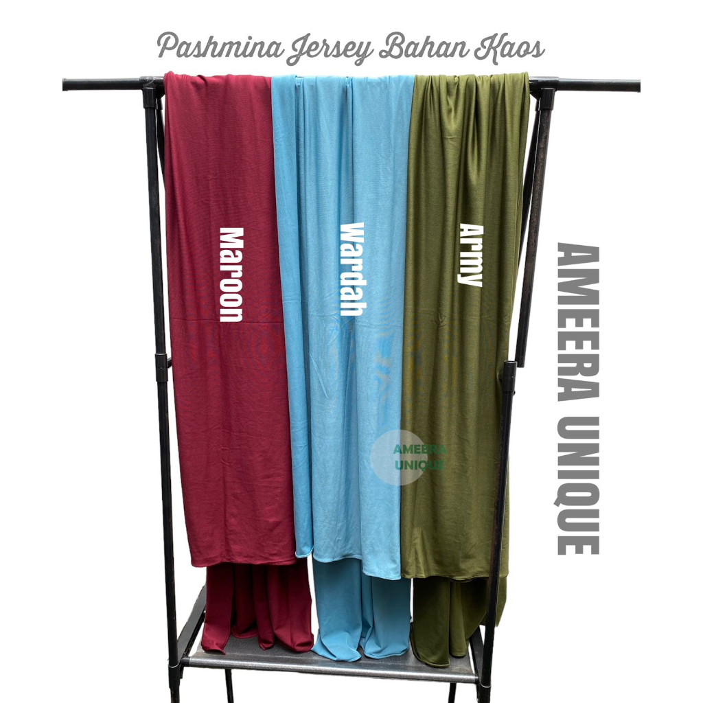 Pashmina Jersey Bahan Kaos Spandek Premium Original 75x180