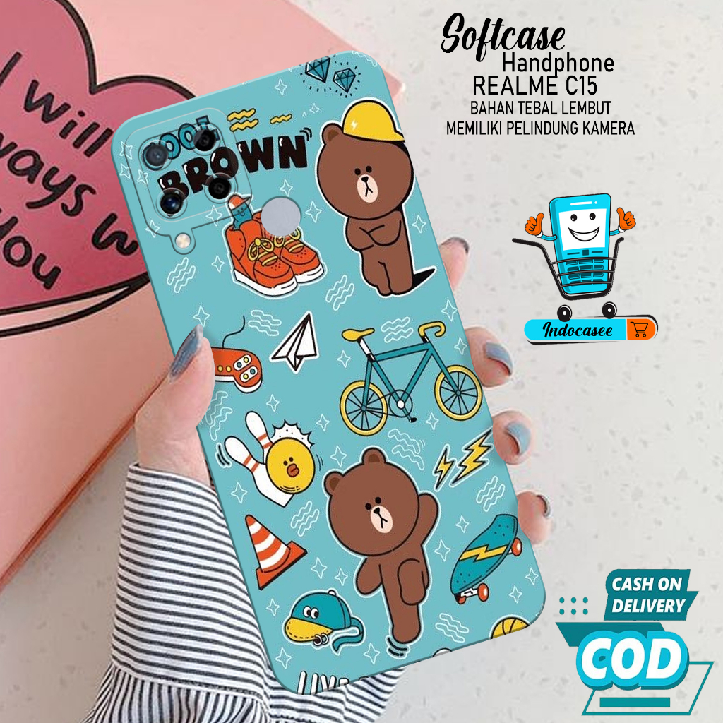 Case Hp Softcase Realme C15 Case Hp Realme C15 Silikon Hp Realme C15 Casing Realme C15 Motif Cartoon
