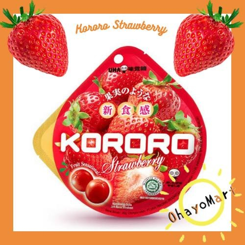 UHA Kororo Strawberry jelly candy / Permen Jepang rasa Stroberi 40g