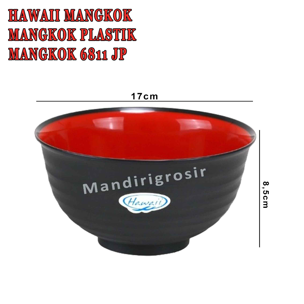 Mangkok Plastik * Hawaii Mangkok * Mangkok Ramen * Uk.17cm