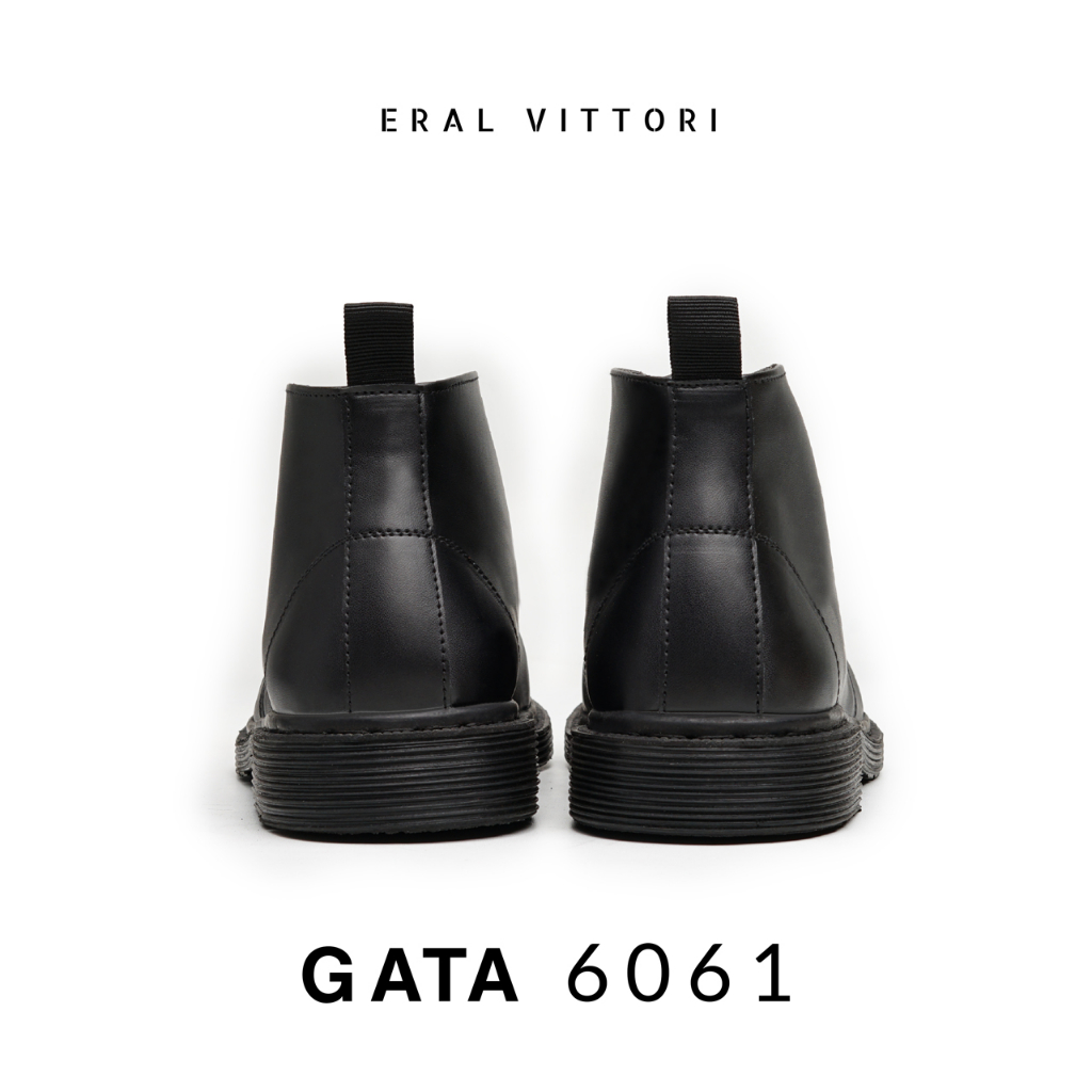 Eral Vittori - Gata 6061 Sepatu Pria Model Docmart Semi Boots Hitam