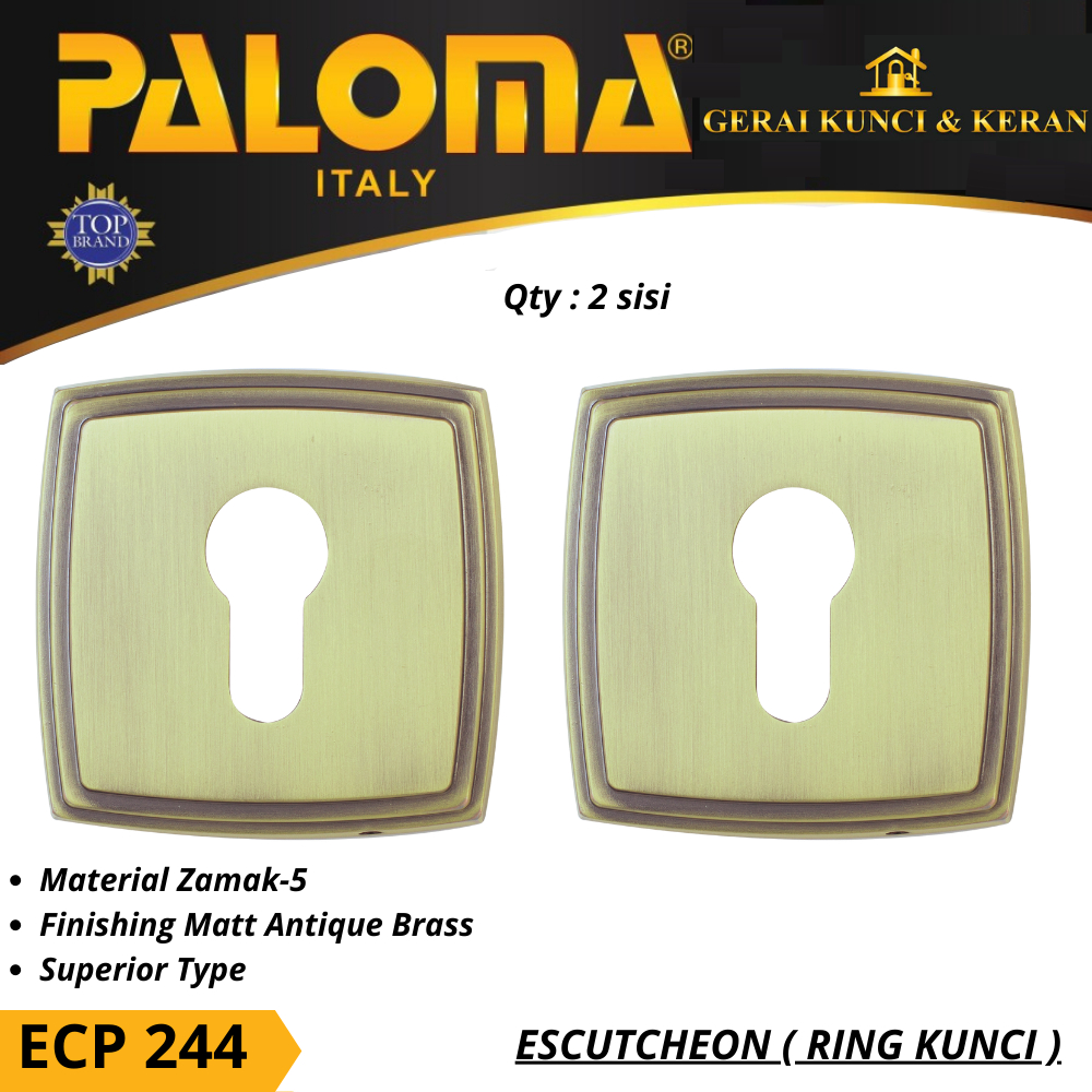 PALOMA ECP 244 RING KUNCI ESCUTCHEON SUPERIOR MAB COVER TUTUP CYLINDER KUNCI