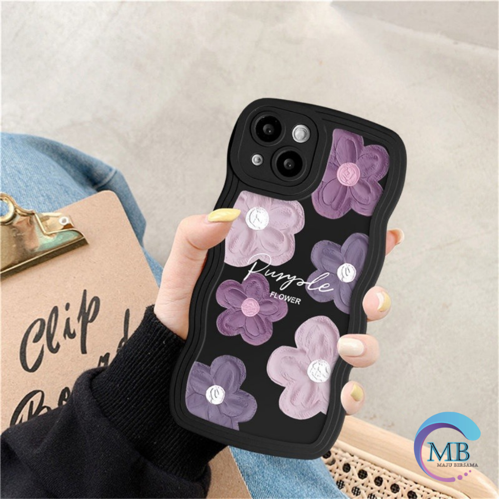 SS833 SOFTCASE SILIKON CASE CASING PURPLE FLOWER OIL PAINTING FOR SAMSUNG A13 A32 A23 A14 A20/A30 A24 A21S A20S A22 A32 A33 A34 A50 A51 A50S A30S A52 A53 A54 5G MB8157