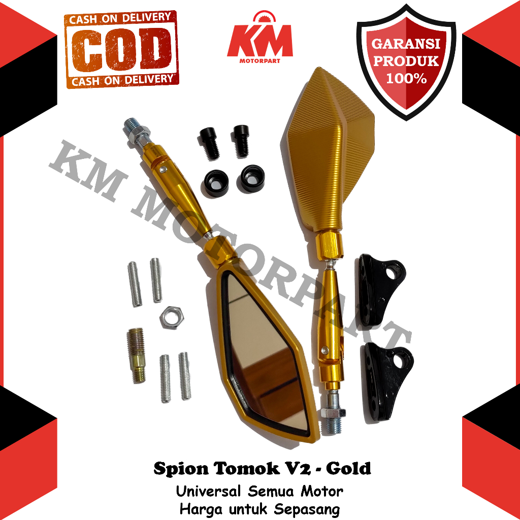 Spion Tomok V2 Variasi Tangkai Panjang Universal Honda Yamaha Beat Vario Mio NMax Ninja CBR Dll