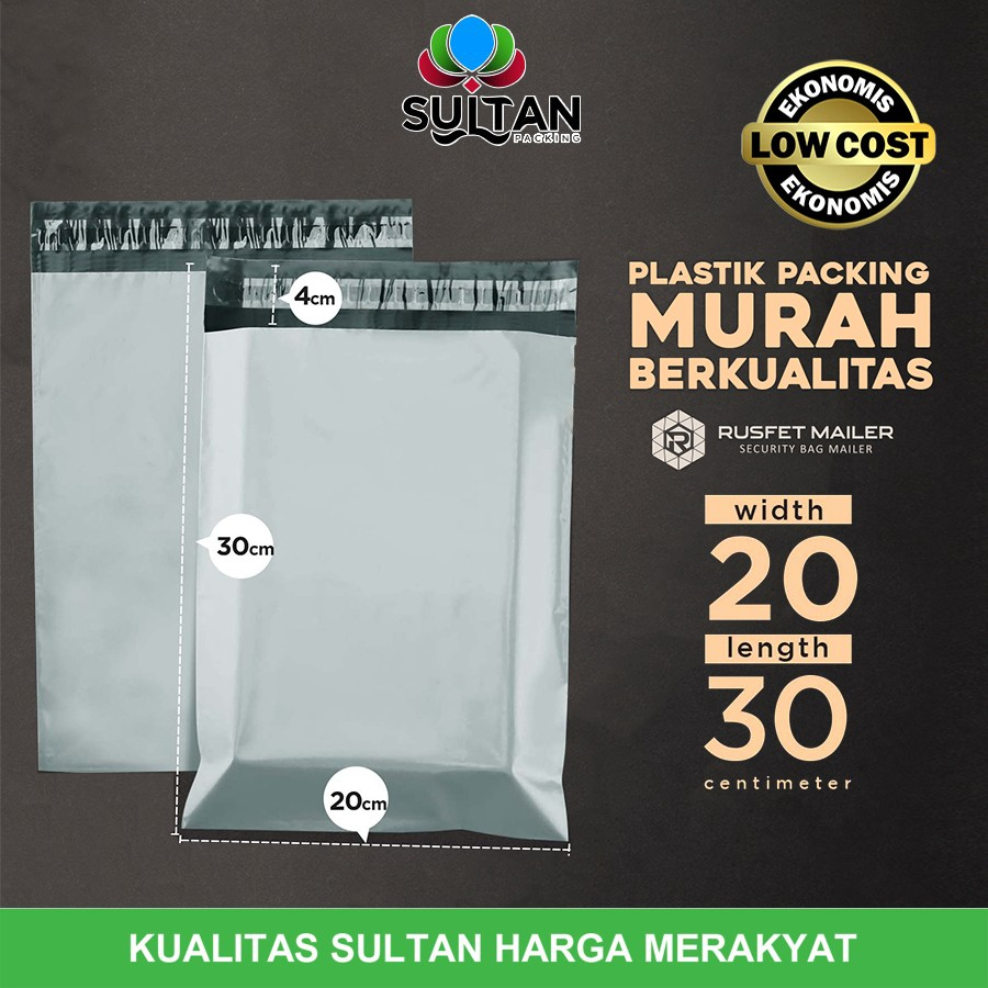 

Plastik Polymailer Pack LOW COST GRAY Amplop Polimailer Rusfet 20x30cm