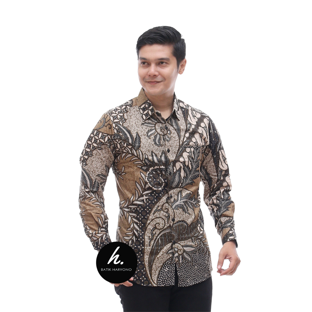 Baju Batik Pria Lengan Panjang Slim Fit Premium Katun Ori Kemeja Dewasa