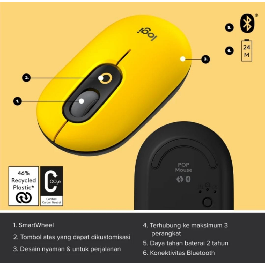 Logitech Pop Mouse Wireless Garansi Resmi Logitech Indonesia