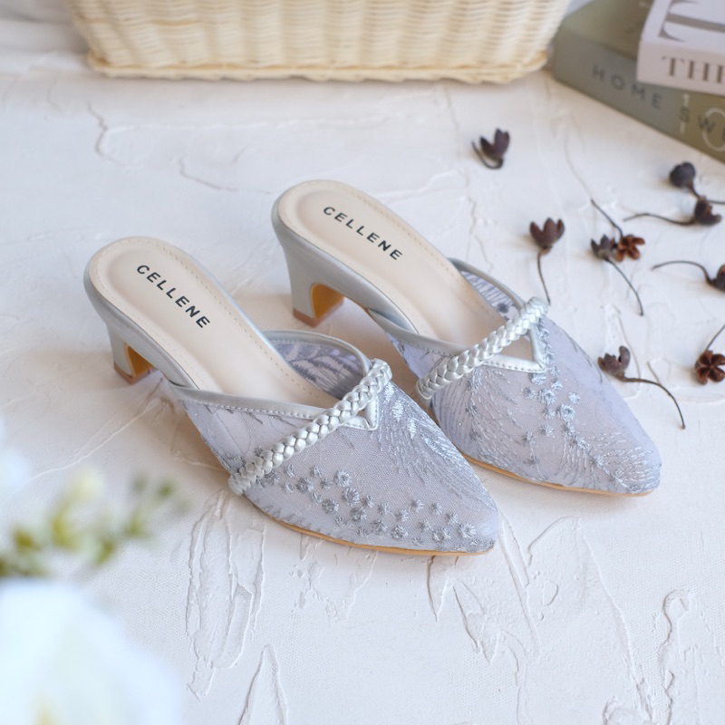 Cellene • CENDANA HEELS 8 warna (1/2) Heels Brukat Lace Wedding Shoes 5cm