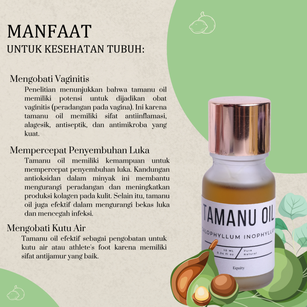 Tamanu Oil Premium - Minyak Tamanu - Minyak Nyamplung untuk Perawatan Kulit 100% Murni