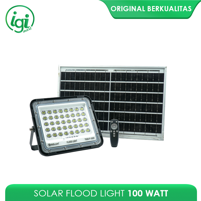 LAMPU SOROT LED 100 WATT PANEL SURYA CELL SOLAR FLOOD LIGHT 100W